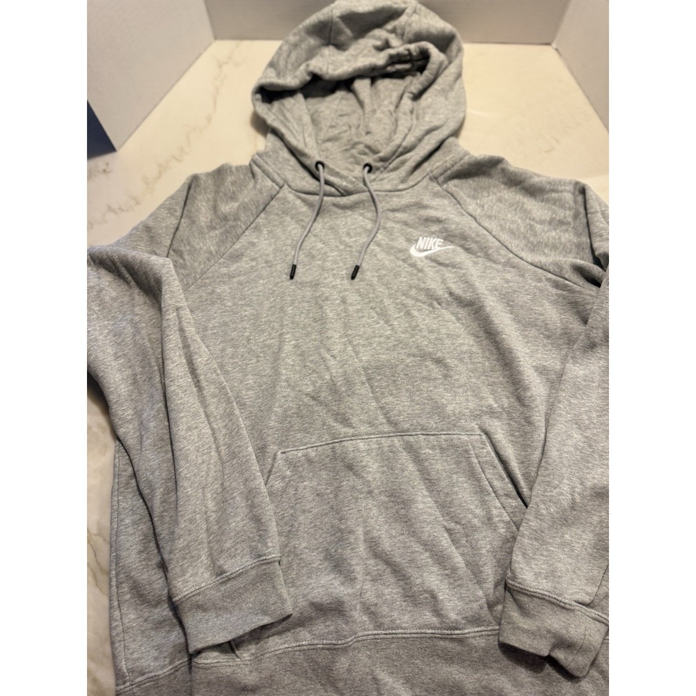 2 Nike Women's Pullover Hoodies Sweatshirts Gray Black Swoosh Logo Gray-M BLK-L - Picture 7 of 9